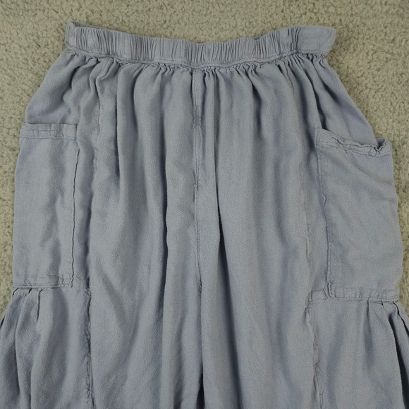 Free People Quinn Pants Womens Small Blue Pull On Culottes Cropped Beach Boho - Picture 10 of 13